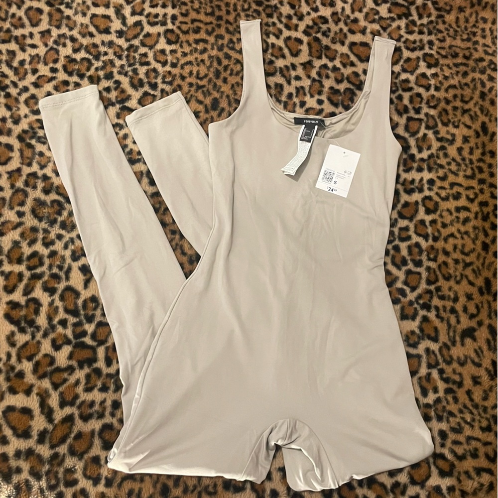 NWT Forever21 grey full length bodysuit